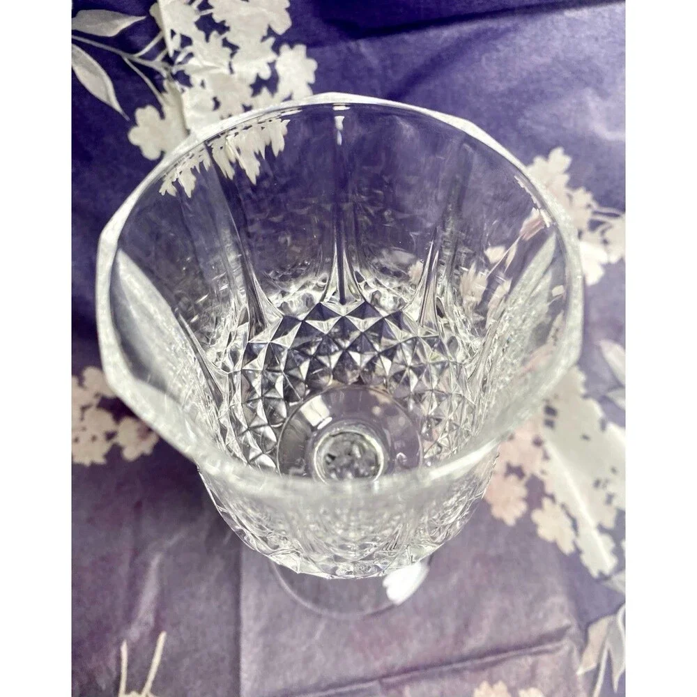 2 Longchamp Crystal Ice Tea /Cocktail Glass Cristal D’Arques-Durand 6 oz